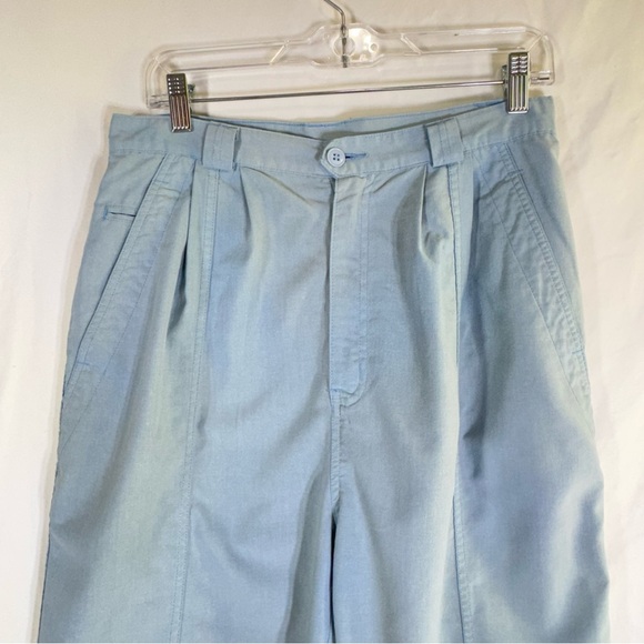 American Weekend Women’s 90’s Vintage High Pleated Waist Light Blue Pants - Picture 2 of 8